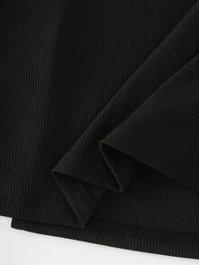 LUMIGAL Colorblock Half Zip Top & Pants Set - Black - View 8