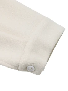 SHEIN Unity Mantel Kasual Serbaguna untuk Wanita, Warna Polos, untuk Pemakaian Sehari-hari - Krem - View 4