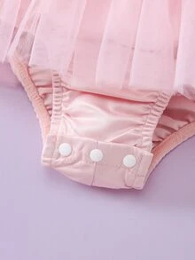 Souflis Souflis Princess Blue Palace Style Rhinestone Mesh Baby Girl Dress - Baby Pink - View 7