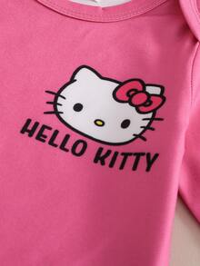 HELLO KITTY AND FRIENDS | SHEIN 新生兒圓領卡通印花可愛休閒舒適家居服 - 彩色 - 查看 5