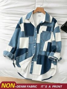 SHEIN Tween Girls Fall Tops Fall Striped Sun Protection Shirt, Korean Style,Holiday,Summer,Travel, Casual, Outfit, Comfortable, Daily - Blue - View 1