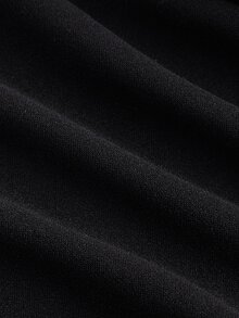 SHEIN MOD 大码蝴蝶结前荷叶边袖二合一连衣裙 - 黑與白 - 查看 4