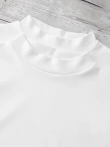 SHEIN 2pcs/Set Young Boy Casual Solid Color White Short Sleeve Shirt And Shorts Set,Suitable For Autumn Daily,School,Vacation,Sports Ring Bearer - White - View 5