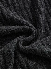 ROMWE Grunge Punk Vintage Casual Commute Chunky Ribbed Cable Knit Shawl Collar Asymmetrical Hem Cardigan - Dark Grey - View 9