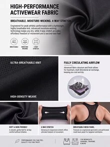 Powerista Comfortable Plus Size Sports Bra For Women Supportive Mesh Panel Design For Active Lifestyle Breathable Padded Sports Bra For Women Activewear Workout - Black - View 4
