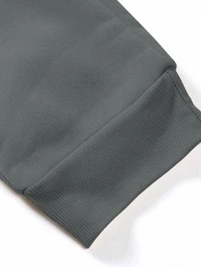 Claim Dot Hombres Pantalones deportivos con estampado de montaña de cintura con cordón - Gris Oscuro - Ver 4