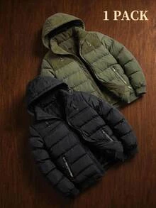AKNOTIC Men's Long Sleeve Zipper Front Casual Hooded Winter Jacket - Army Green - View 10