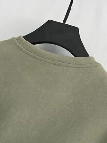 Claim Dot Plus Size Men's Casual Loose Dropped Shoulder Round Neck T-Shirt, Summer - Mint Green - View 5