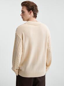 RONVEXI Áo len nam tay dài màu trơn phong cách Old Money, mặc thường ngày, đa năng, casual - Nhiều màu - Xem 5