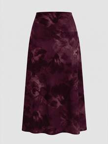SHEIN CURVE+ 女款大尺碼裙 22W，秋季大尺碼裙 - 中紫紅色 - 查看 3