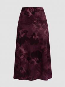 SHEIN CURVE+ 女款大尺碼裙 22W，秋季大尺碼裙 - 中紫紅色 - 查看 2