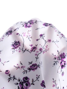 SHEIN Tween Girl Autumn/Winter Solid Color Front Tie Long Sleeve Top And Ditsy Floral Dress Set - Multicolor - View 7