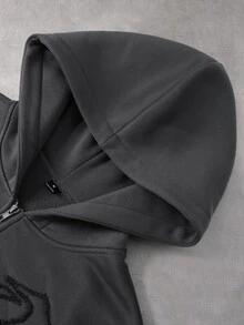 STYNVO Men's Zip-Up Casual Versatile Daily Wear Hooded Sweatshirt - Dark Grey - View 5
