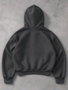 STYNVO Men's Zip-Up Casual Versatile Daily Wear Hooded Sweatshirt - Dark Grey - View 2