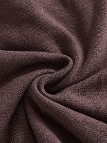 ROMWE Áo cardigan choàng vai nữ màu trơn thời trang đa năng hai hàng khuy - màu nâu - Xem 12
