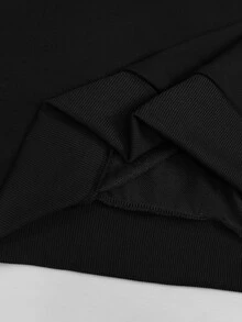 Claim Dot Men's Loose Fit Letter Patched Quarter Zip Sweatshirt, For Tennis, For Fall, Long Sleeve Top - Black - View 5