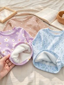 Young Girl Casual Minimalist Kids Soft Comfortable Long Sleeve Long Pants Loungewear Suitable For Autumn/Winter Snug Fit Pcs - Multicolor - View 5