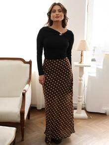 ASYMMETRIC SHOULDER SLIM FITTED T-SHIRT, AUTUMN/WINTER - Black - View 3