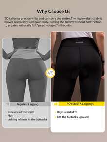 Powerista Women's Black Fitted 9/10 Length Cycling Leggings(Suitable For Workout) - Black - View 4