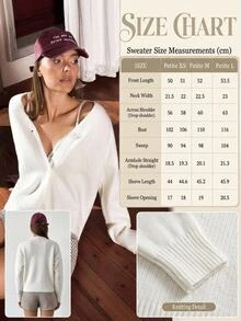SHEIN كارديجان نسائي مقاس صغير بأكتاف منسدلة وأزرار أمامية كاجوال بلون سادة أبيض مائل للصفرة للاستخدام اليومي والمنزلي ووجبة الغداء - أبيض - مشاهدة 5