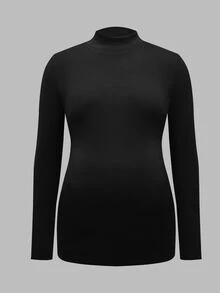 Modmama 3Packs Maternity Elegant Mock Neck Top,Long Sleeve Ruched Fleece Compression T-Shirt For Women,Black And White,Autumn,Smart Casual,Everyday,Solid Tops - Army Green - View 10