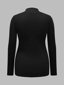 Modmama 3Packs Maternity Elegant Mock Neck Top,Long Sleeve Ruched Fleece Compression T-Shirt For Women,Black And White,Autumn,Smart Casual,Everyday,Solid Tops - Army Green - View 11