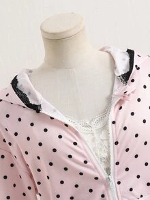 SHEIN Reset Phase Teen Girls Fall Clothes Casual Cute Y2k Versatile Regular Loose Fit Korean Style Open Front Sweatshirt Jacket Birthday Pink White Graduation Beach - Multicolor - View 7