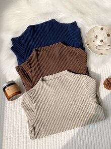 SHEIN 3PCS Young Boys T-Shirts - Apricot - View 4