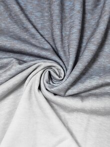 Omancia Gradient V-Neck Short Sleeve T-Shirt For Summer - Black and White - View 8