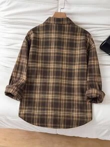 Tween Girls Tween Girl Simple Plaid Long Sleeve Collared Shirt - Multicolor - View 2