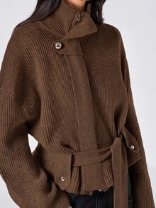 LYSMO Women Cardigans - Chocolate Brown - View 7