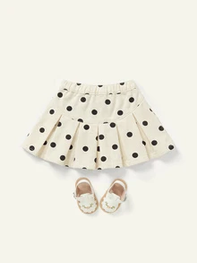 Maija Kids Maija Kids 女童波點印花鈕扣百褶牛仔迷你裙 - 彩色 - 查看 3