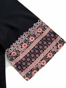 EMERY ROSE 大尺碼女士復古刺繡簡約日常裝 - 黑色 - 查看 7