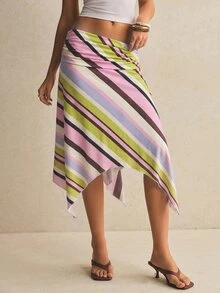 Poéselle Women's Colorblock Casual Daily Skirt - Pink - View 6