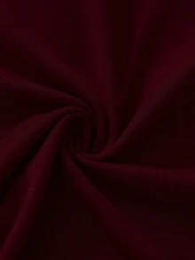 Selamara 女士休闲咖啡印花圆领长袖T恤秋季图案T恤女士春季上衣 - 酒紅色 - 查看 3