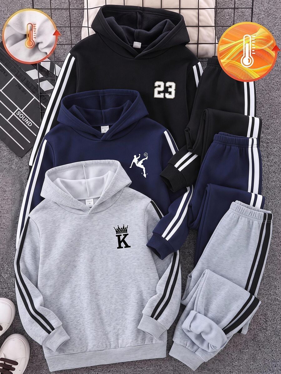 SHEIN 3PCS Tween Boys Sweatpants - Multicolor - View 1