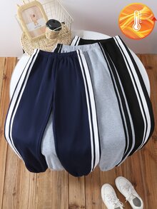 SHEIN 3PCS Tween Boys Sweatpants - Multicolor - View 3