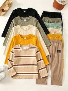 SHEIN 5PCS Young Boys T-Shirts Kids - Multicolor - View 1