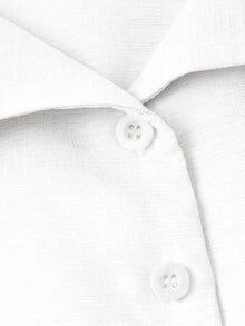 Skyraze Women's Elegant Solid Color Waist Cinched Mid-Length Dress, Summer,Summer Dresses For Women - White - View 7