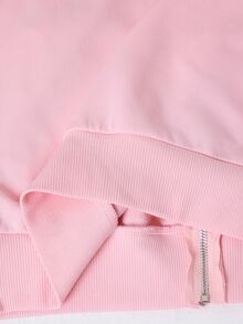 ROMWE Y2K Women's Fashion Lace-Up Design Hooded Sweatshirt Jacket, Autumn/Winter - Pink - View 11