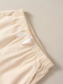 SHEIN 3件組男嬰休閒時尚寬鬆口袋長褲套裝 時髦秋冬海灘泳裝 藍色/白色/海軍藍 - 彩色 - 查看 10