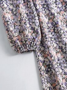 Al Najma Women's All-Over Print Pleated Casual Party Travel Arabian Dress - Multicolor - View 7