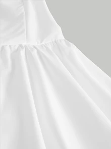 SHEIN MOD White Dreamy Romantic Backless Bowknot Dress, Suitable For Dates, Parties, Holidays, Tea Parties, Birthdays,Graduation Dresses - White - View 3
