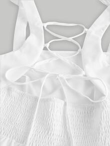 SHEIN MOD White Dreamy Romantic Backless Bowknot Dress, Suitable For Dates, Parties, Holidays, Tea Parties, Birthdays,Graduation Dresses - White - View 4