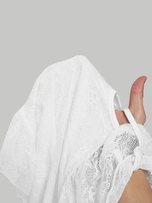 Skyraze Áo kiểu nữ màu trắng trễ vai, lãng mạn, cổ điển với viền bèo nhún, thích hợp cho lễ tốt nghiệp, dạ hội hoặc các buổi hòa nhạc. - trắng - Xem 8