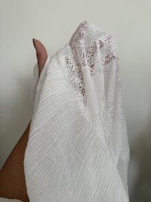 CovetEZ New Arrival Spring/Summer Bohemian Dressy Tropical Casual Fairycore Cottage Core Boho Lace Patchwork Textured Plus Size Dress Allover White Tea Party - White - View 8
