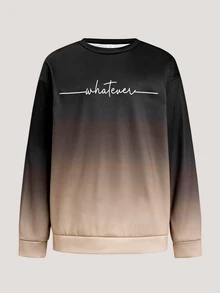Driftmere Men's Gradient Long Sleeve Sweatshirt & Jogger Pants 2-Piece Set, Letter Print Casual Sports Outfit - Multicolor - View 3