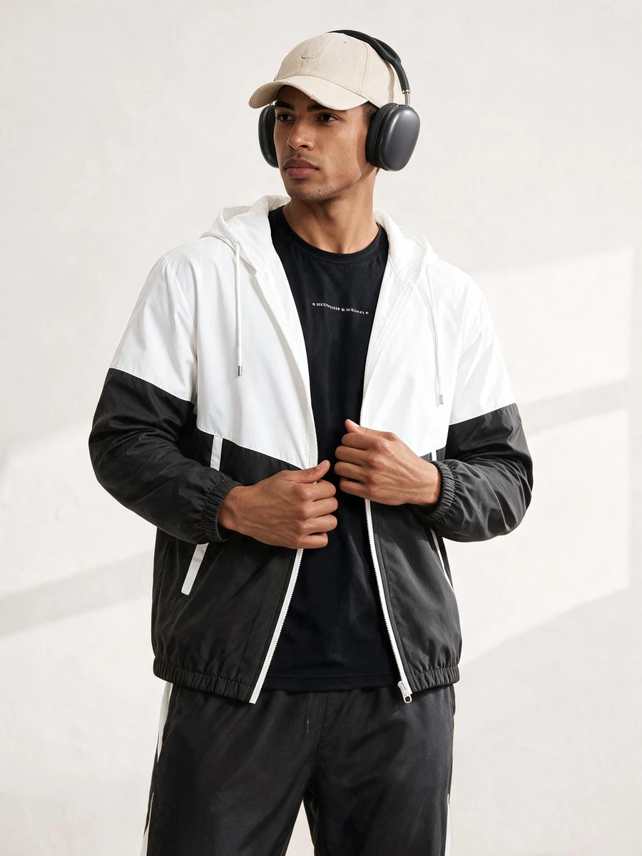 Driftmere 2 Pieces Breathable Colorblock Running & Fitness Workout Set, Includes Top And Pants Black Sports - Black - View 1