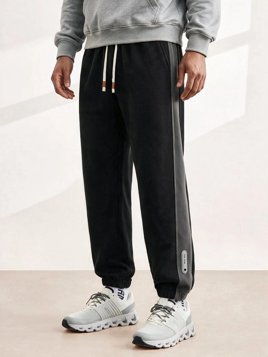 Driftmere Men's Side Tape Drawstring Sweatpants - Black - View 1