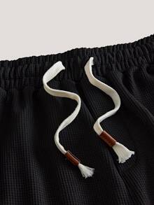 Driftmere Men's Side Tape Drawstring Sweatpants - Black - View 5